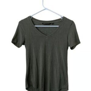 Athleta Casual Olive V-Neck Short Sleeve Shirt Size XXS GUC #M-037